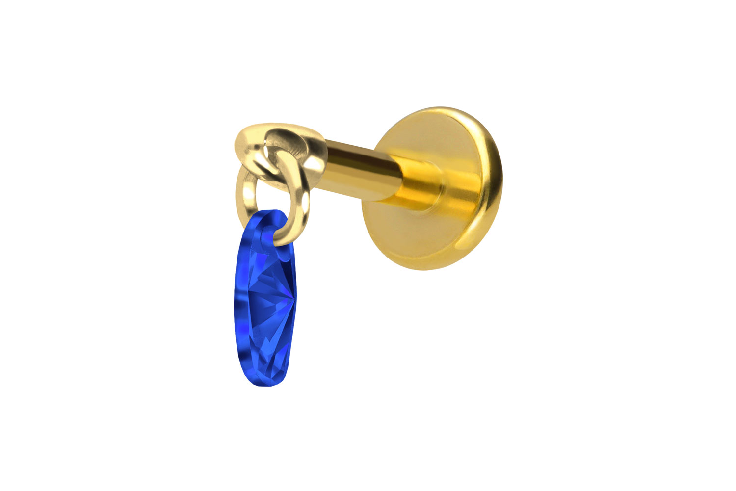 Titan Labret Piercing mit Innengewinde KRISTALLOVAL